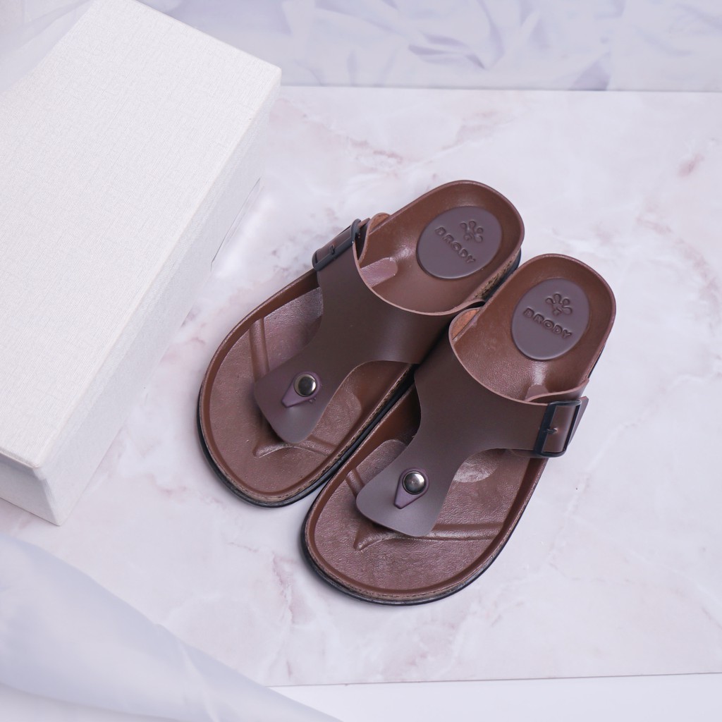 Brody BOXER Sandal pria casual sendal jepit gesper laki kulit sol puyuh kekinian model birken terbaru