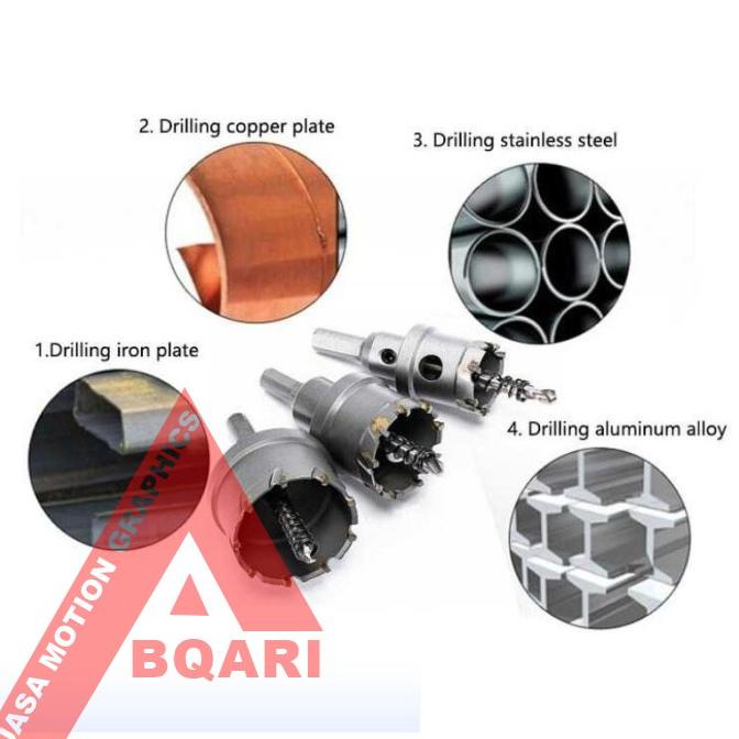 Mata Bor Hole Saw Besi Set 5Pcs Baja Ringan Hole Saw Plat Besi