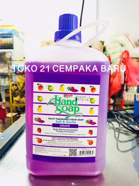Yuri Hand Soap GRAPE Jerigen 3.7 Liter | Sabun Cuci Tangan Yuri Anggur 3,7Liter Yuri 3.7 3,7 L
