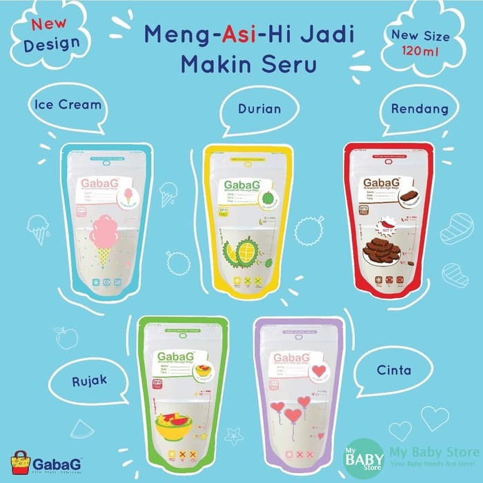 GABAG Breastmilk Storage 120ml Kantong ASIP Plastik ASI Breastmilk Bag ASI