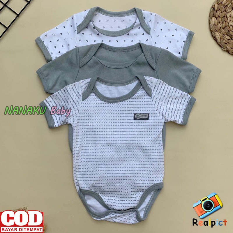 3 PCS Jumper Bayi Jumsuit Bayi Baru Lahir Baju Bayi 0-3 Bulan Anababy