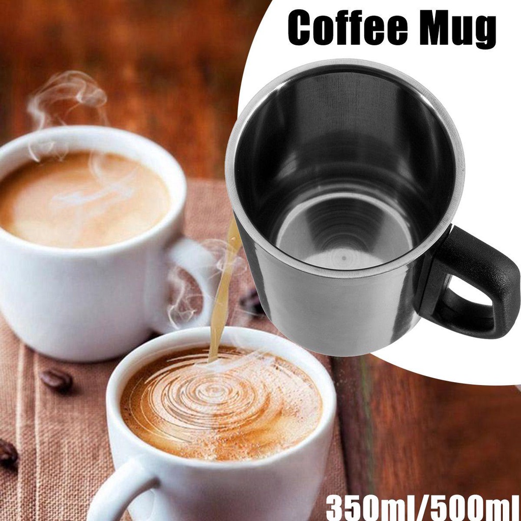 [Elegan] Mug Kopi500/350ml Praktis Travel Tutup Thermal Double Walled Camping Water Bottle