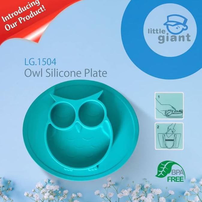 Little Giant Owl Silicone Plate/ Tempat Makan Bayi Silikon LG 1504 &amp; LG 1501