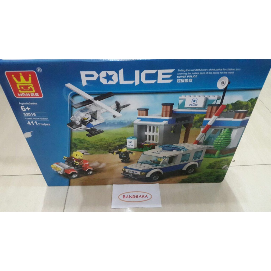 Brick Lego Wange 52016 Markas Polisi 411Pcs