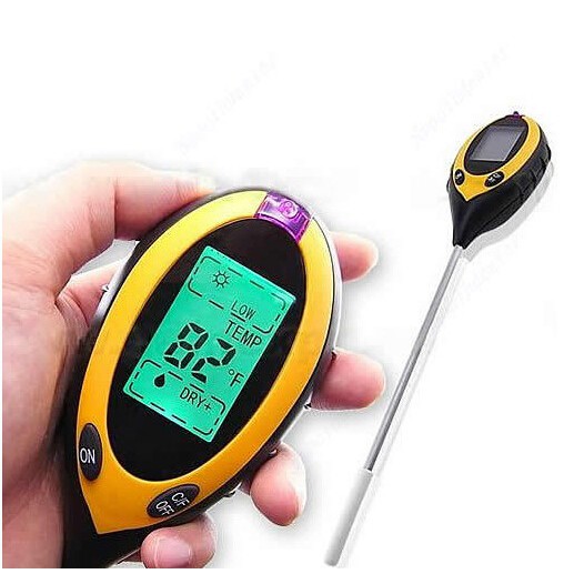 Soil Analyzer Tanah Tester Meter Moisture Meter PH Meter Sunlight Meter Suhu Alat Ukur 4in1