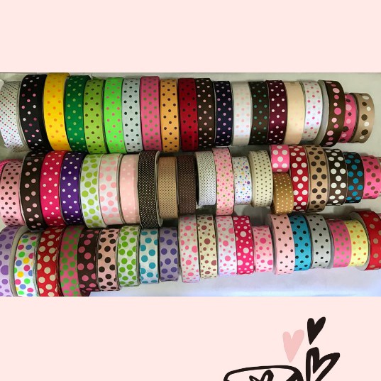 1YARD -  3.8CM | PITA GROSGRAIN POLKADOT IMPORT