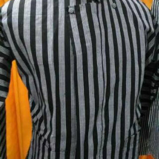  Baju  Surjan Hitam  Putih  Baju  Surjan Tenun Jogja sorjan 