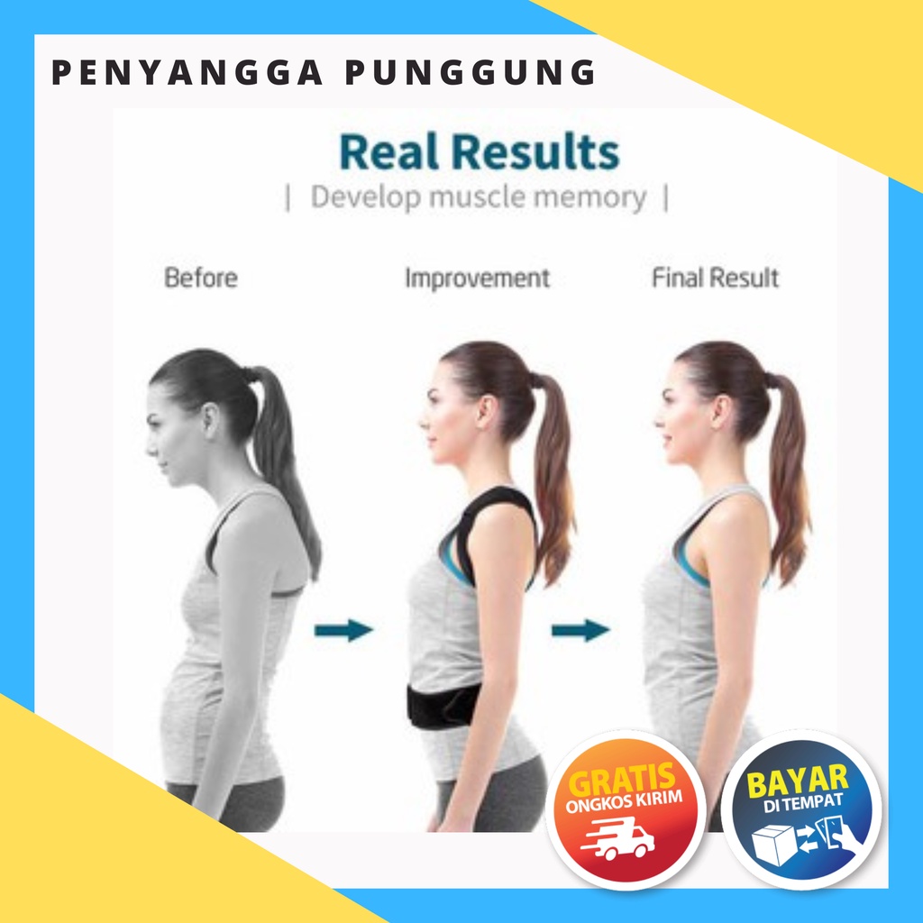 Posture Corrector Penegak Punggung Postur Back Support - Tali Body Harness Korektor Postur Punggung Size M Hitam - Penyangga Punggung Shoulder Back Support Belt Posture Corrector Korset Tali tulang Belakang alat penopang tubuh tegab berdiri terapi