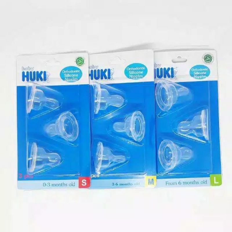 3 Dot Karet/ HUKI Nipple DOT Silicone Bulat dan Gepeng