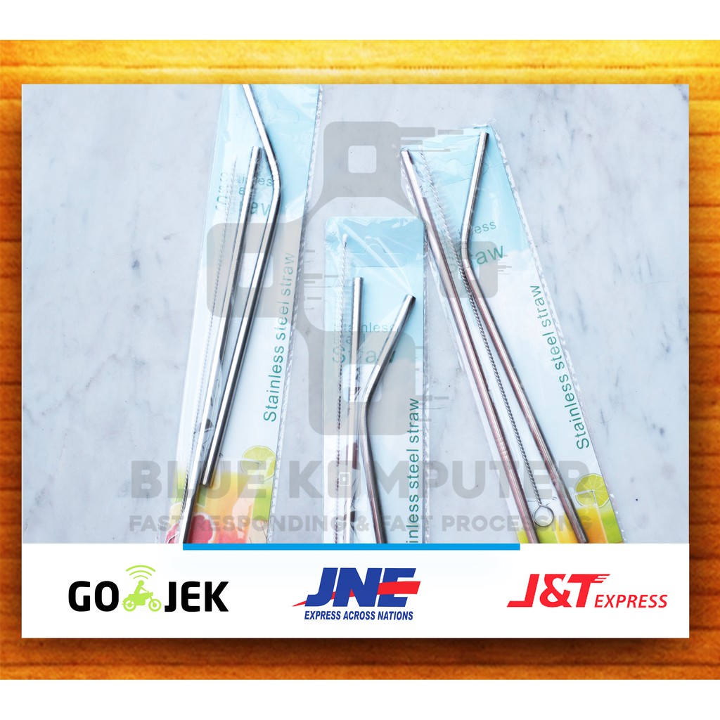

Bluekomputer - Sedotan Stainless Set 3 in 1 - Straw Besi Steel Reusable SEDOTAN BESI - Termurah COD