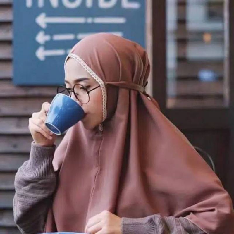 Jilbab Maryam Renda Tali  /  Khimar Maryam Tali Renda Non Ped