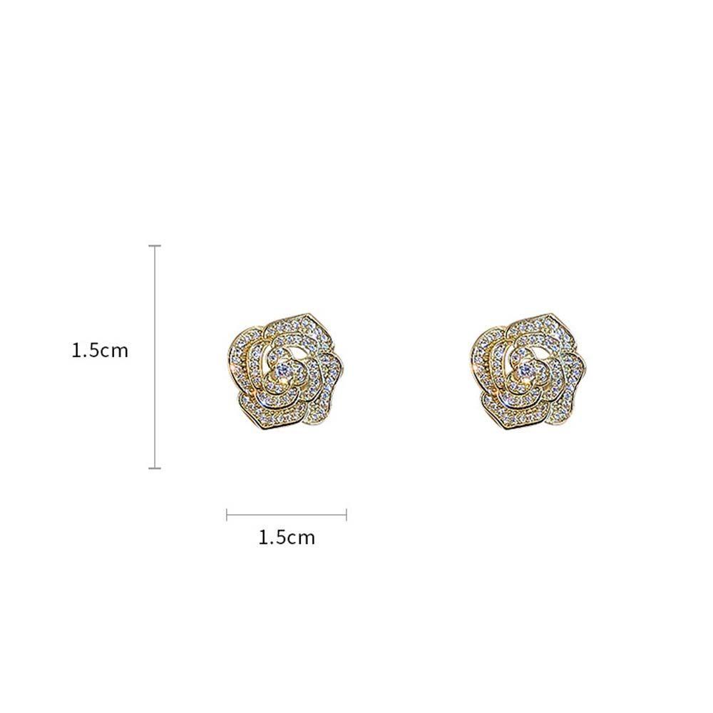 Needway Stud Earrings Liar Sederhana Wanita Camellia Korea Paduan Gelang