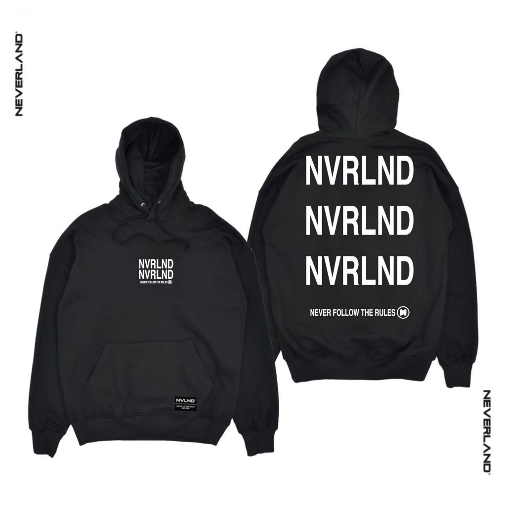 HOODIE PRIA DISTRO AESTHETIC ORIGINAL NEVERLAND TERBARU DAN TERLARIS SWEATER JAKET HODIE PRIA WARNA BLACK