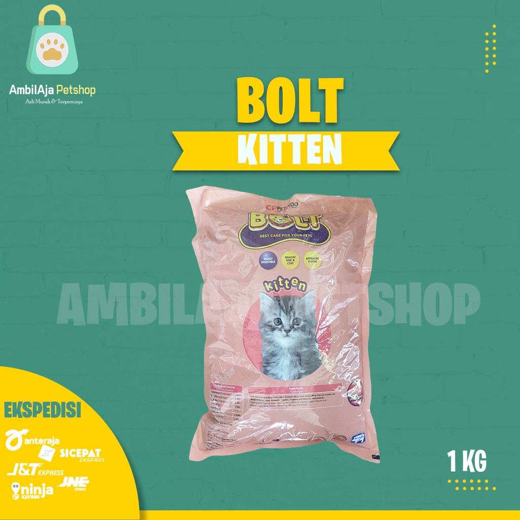 Makanan Kucing murah BOLT Kitten salmon 1kg