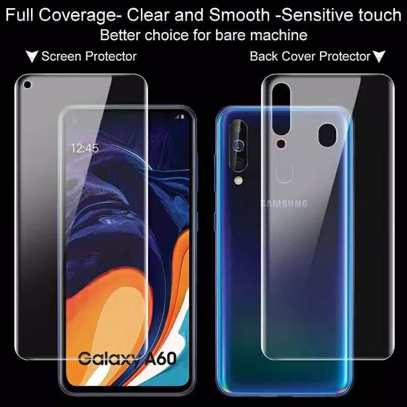 Hydrogel Clear Front-Back Samsung A11 A12 A20 A20s A21 A21s A30 A30s A31 A51 A50 A50s A71 A70 A80 A81 A91 Hidrogel Full Cover-Ful Coverage Bening Glossy-Glosy Jelly-Jel Hydro Depan-Belakang Antigores-Anti Gores Transparan-Transparent Tipis-Bagus-Laris S