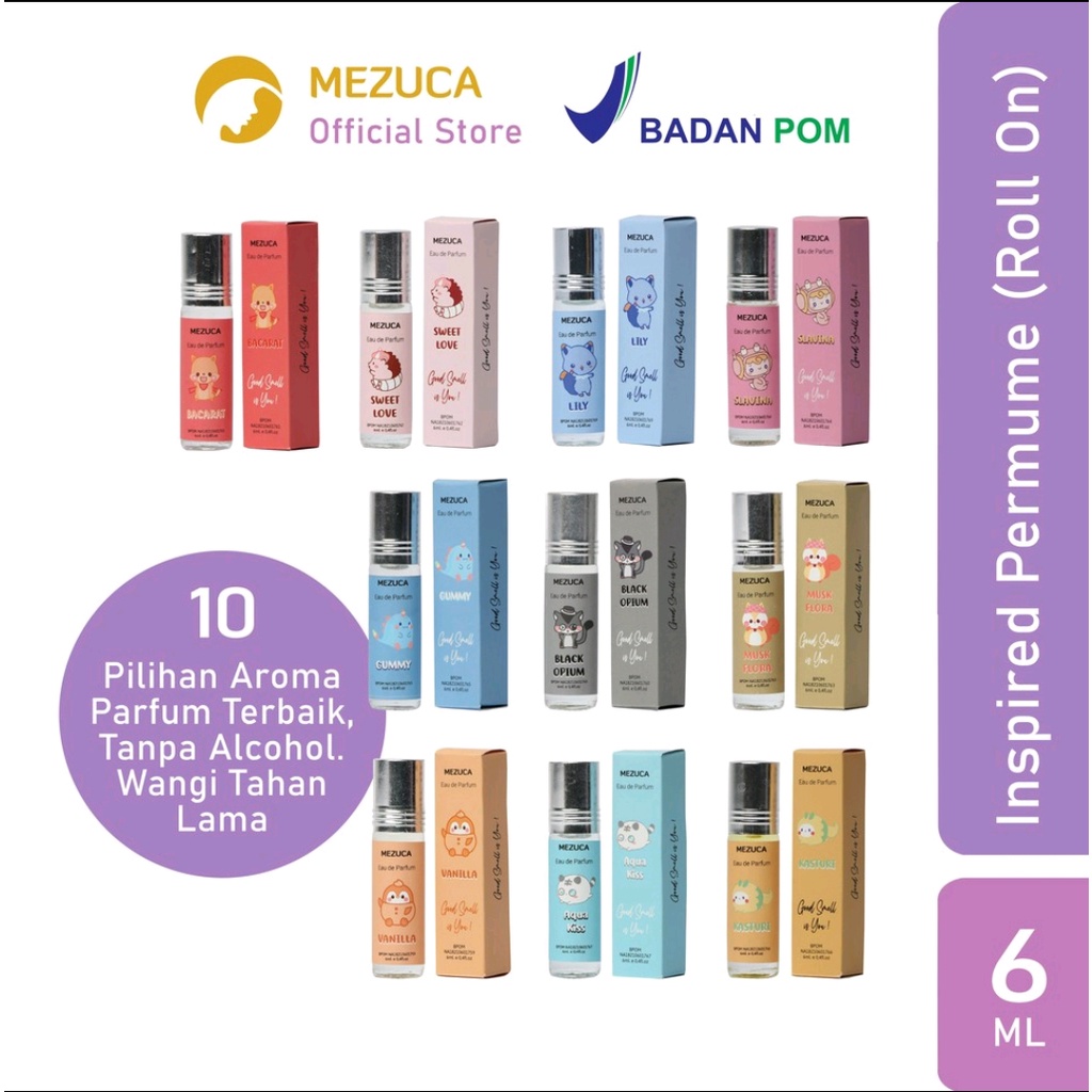Parfum Roll On 6 ML Non Alcohol Mezuca Minyak Wangi Inspired Perfume Tanpa Alkohol BPOM Parfum Geamoore-1