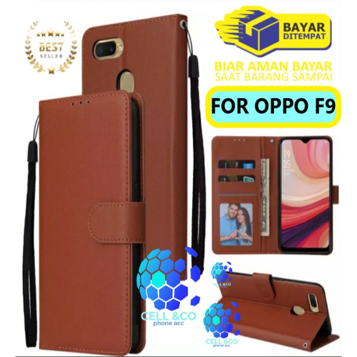 Flip cover OPPO F9 Flip case buka tutup kesing hp casing flip case leather wallet