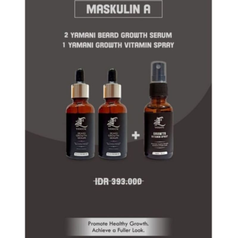 YAMANI BEARD - (Paket 2 Botol Serum + 1 botol vitamin spray)