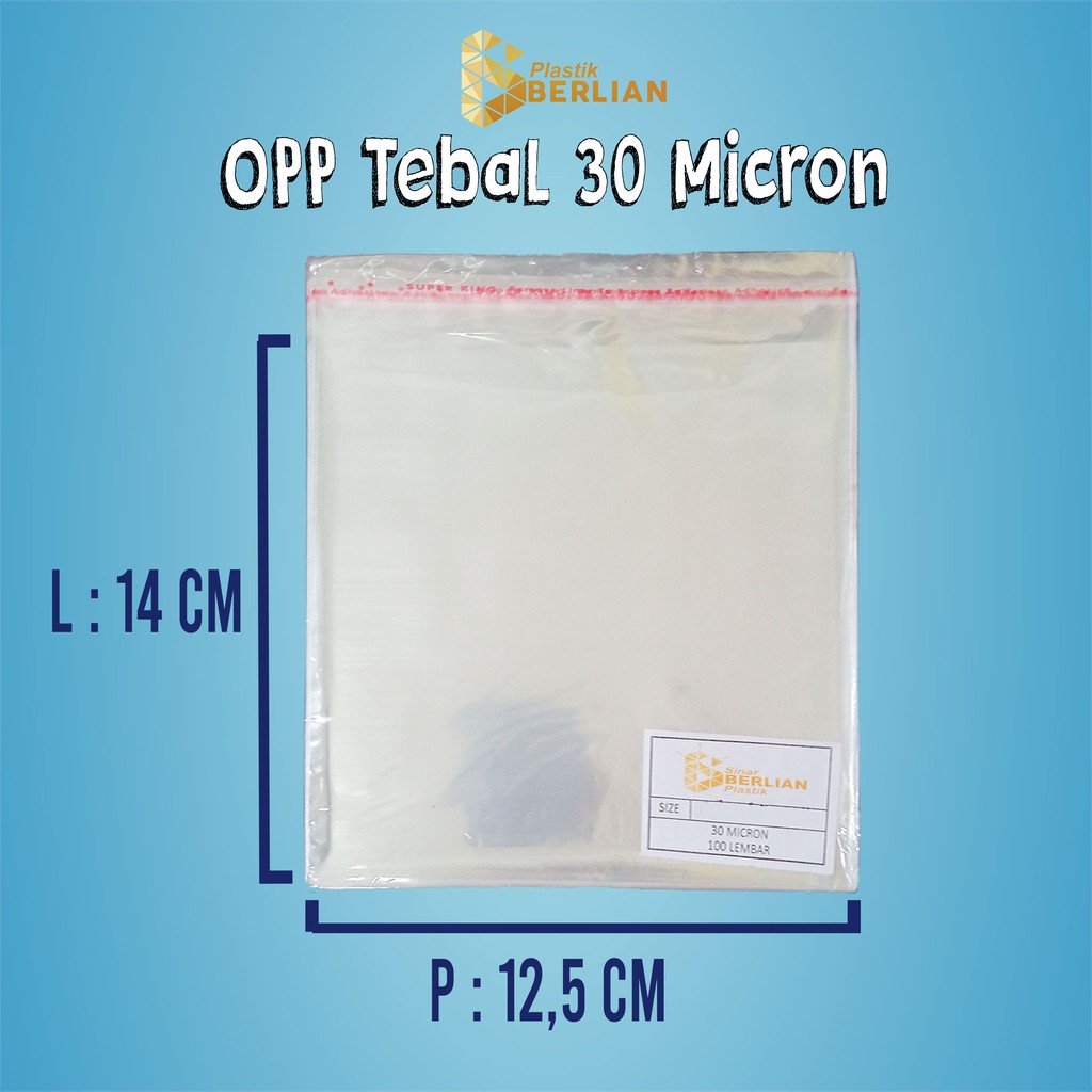 

12,5 X 14 cm Plastik OPP TEBAL 30 MICRON (100 lbr)