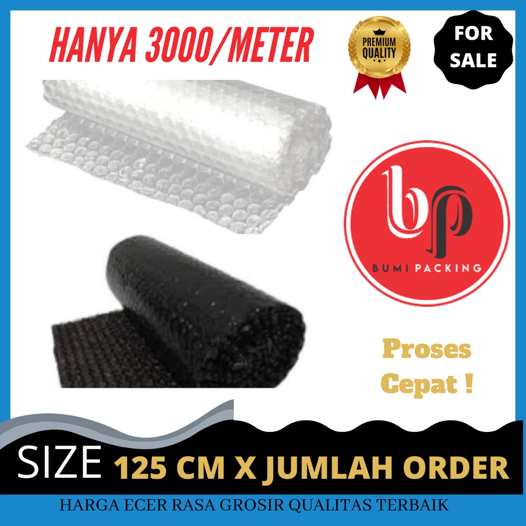 

Bubble Wrap Meteran Bening Murah 125cm x Jumlah order DKM Qualitas Premium Grade A Super Tebal