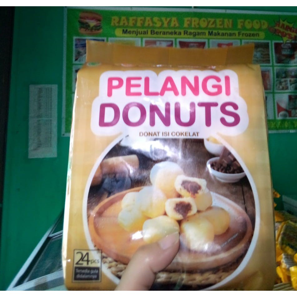 

Donat kentang pelangi mini isi coklat