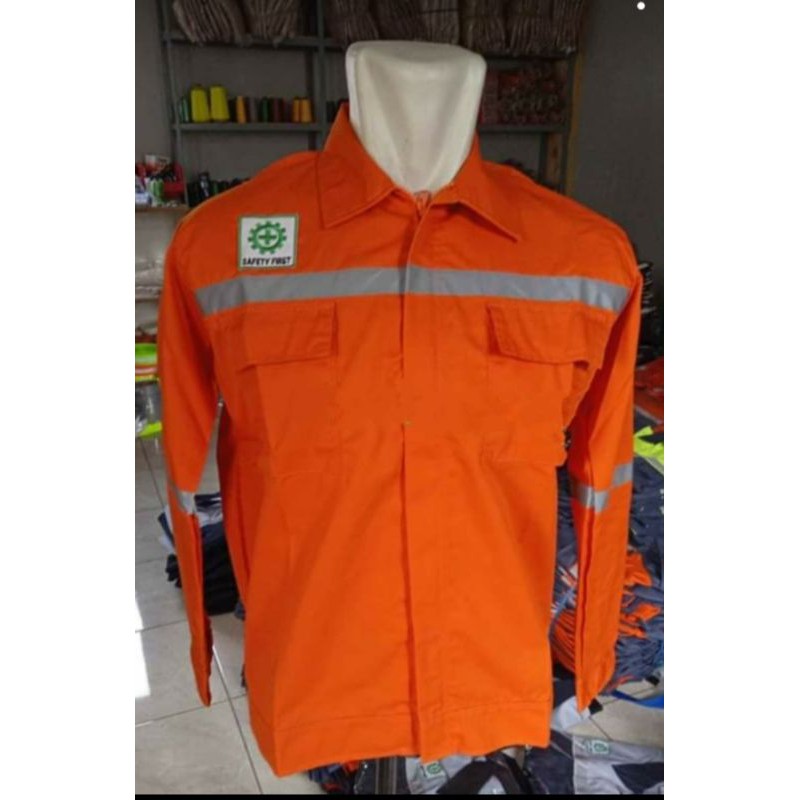 RESLETING ORANYE BAJU SAFETY BERLOGO