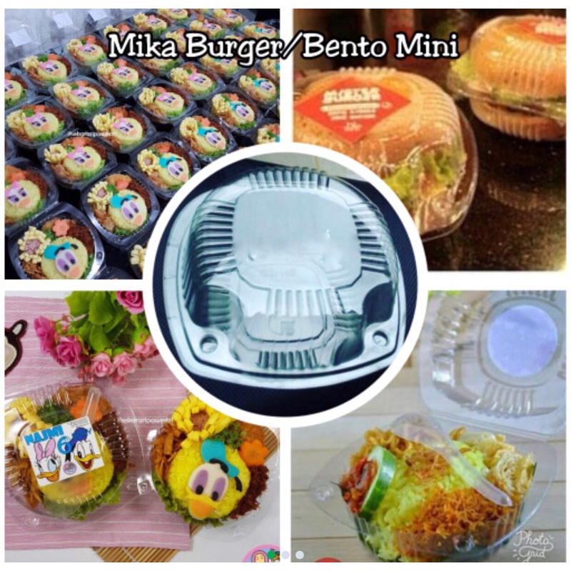 Mika Roti Burger Plastik Bening isi 50pcs HB Hamburger Bolu