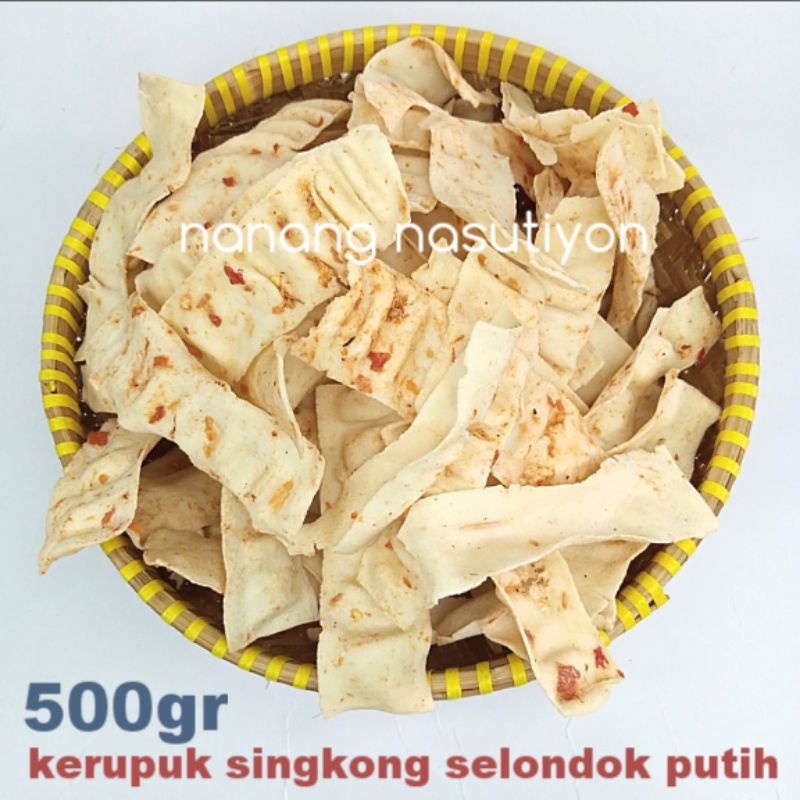 

KRUPUK KERUPUK SINGKONG SELONDOK PUTIH MENTAH NETTO 500 GRAM