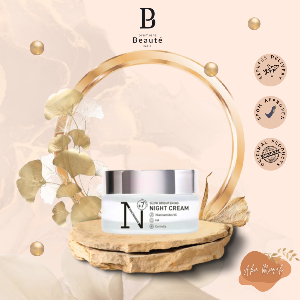 ✨ AKU MURAH ✨ Premiere Beaute Night Cream Skincare Luminous Brightening Whitening 30gr BPOM / Cream Malam