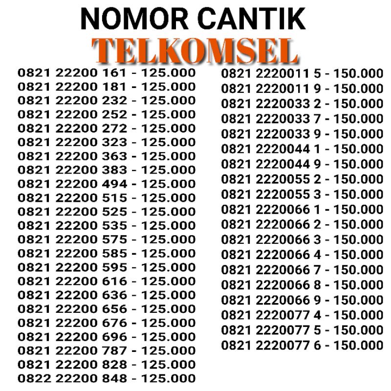 simpati nomor cantik 4g 22200 xxx