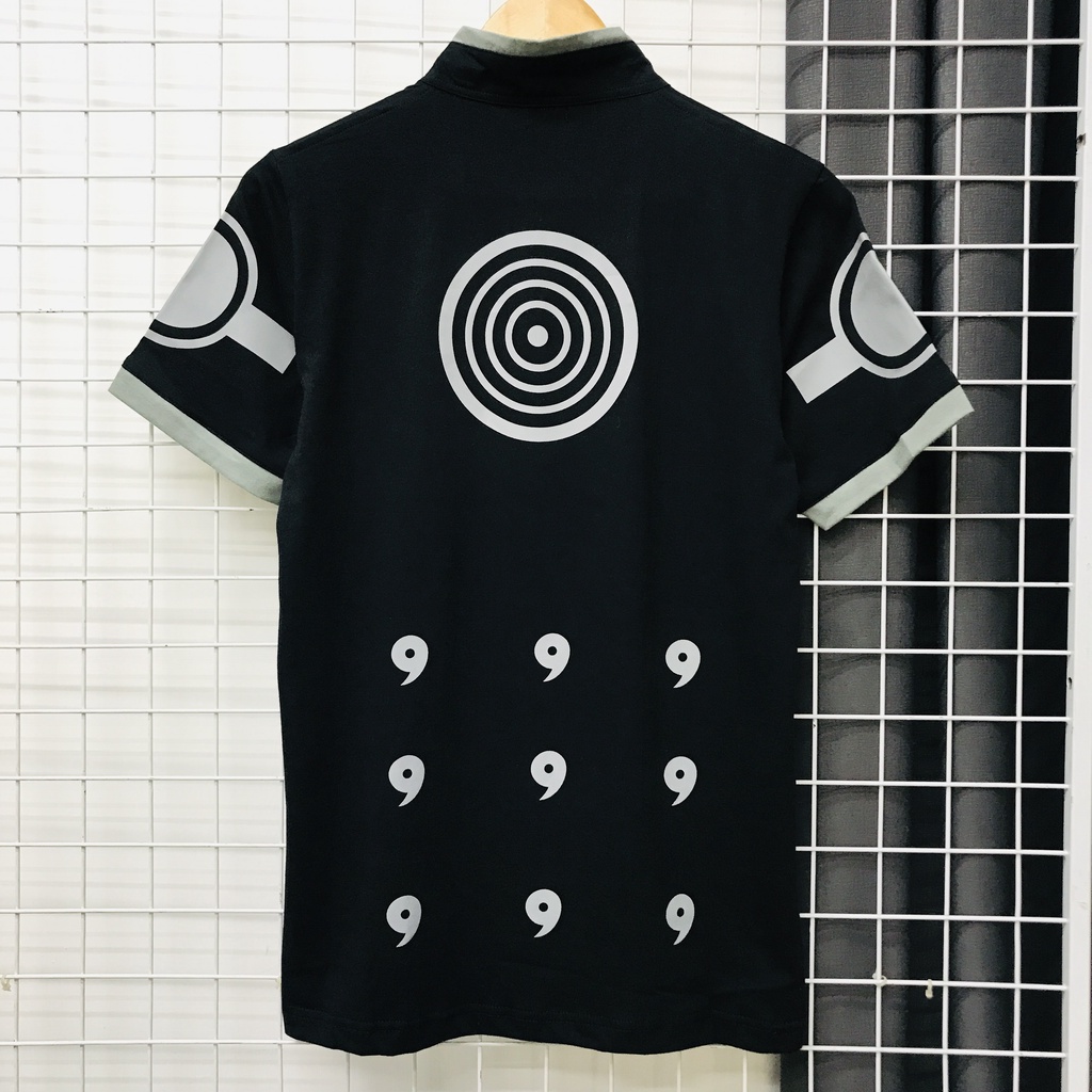 Kaos Polo Collar Rikudo Black Naruto