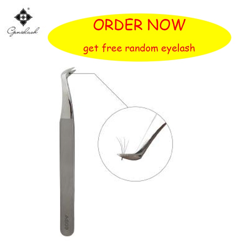 Pinset Bulu Mata Eyelash Murah As09 Tweezers Tool Penjepit Bulu Mata Untuk Extention Get a Free Random Eyelash