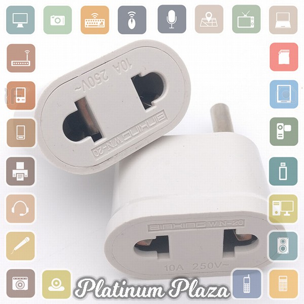 Adapter dan Konverter Travel US to EU 1 PCS - WN-20 - White`E08O44-