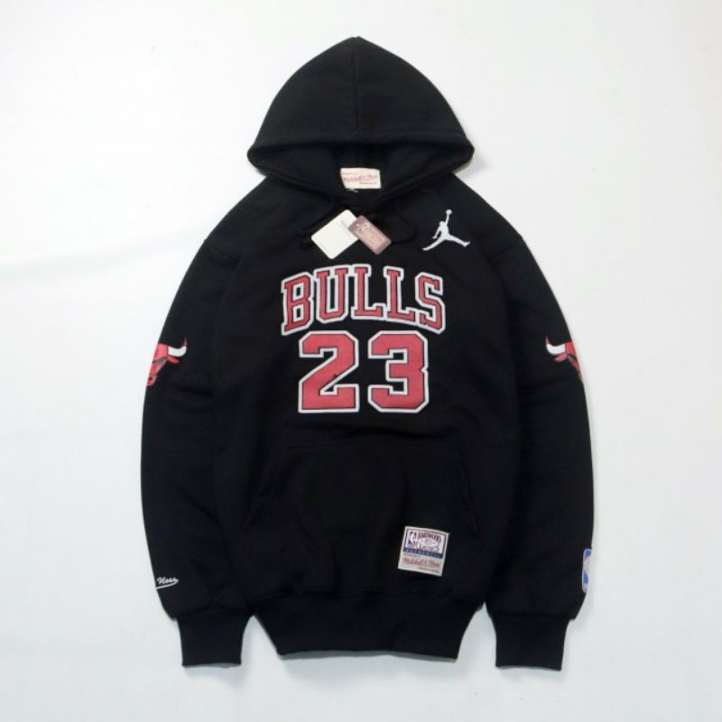 Sweater Hoodie Jordan Mitchel & Ness Bulls 23 Black Authentic ~ Fulltag & Label