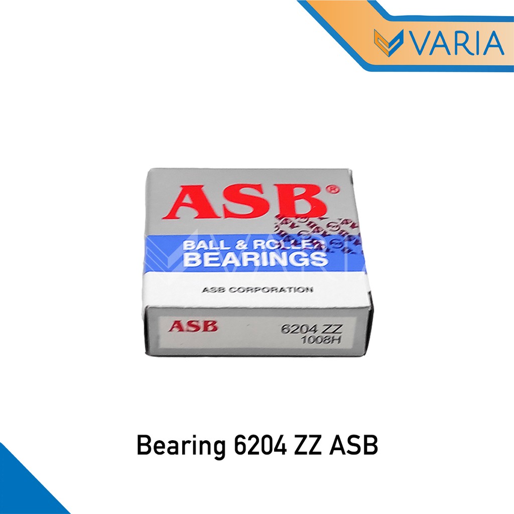 Bearing / Laher 6204 ZZ Tutup Plat Besi Double ASB