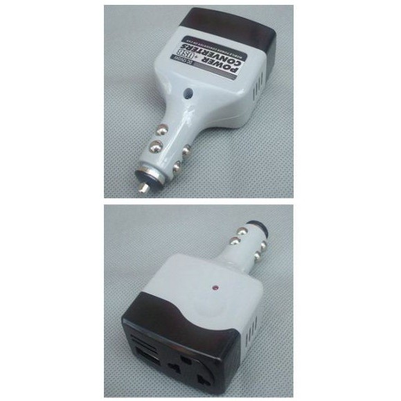 Car Power Converters DC12v/24v to AC 220v 10w Car USB Colokan Charger HP Original di Mobil