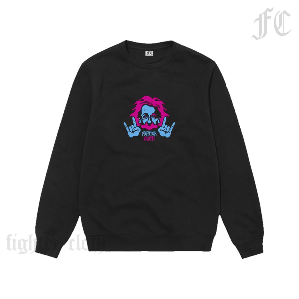 Crewneck Black Motif Simpel Pria dan Wanita Premium