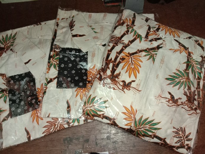 Couple Batik Asli Pekalongan Bambu Klasik Sedia Anak Cowok Dan Cewek Size Lengkap M-xxxxl
