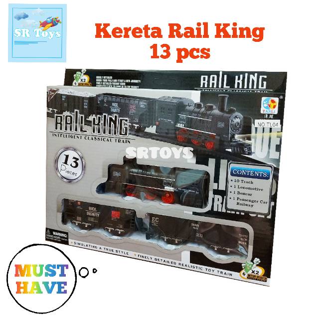 Kereta Api Klasik Rail King Mainan Anak 13pcs