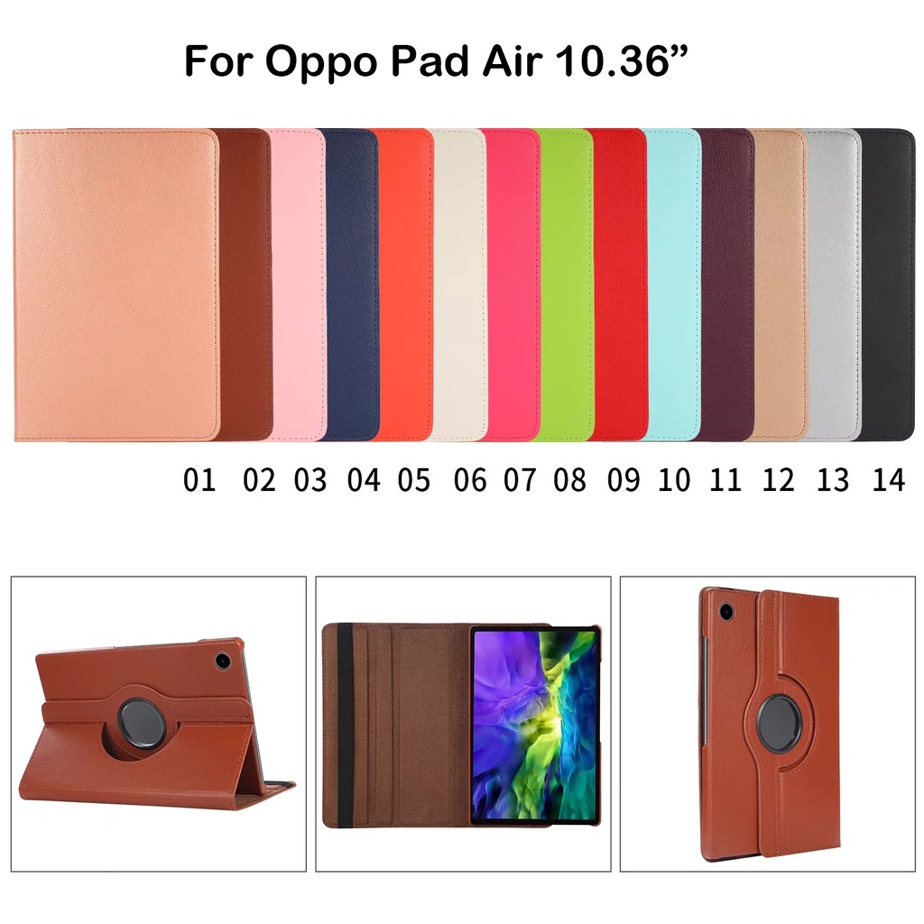 Untuk Oppo Pad Air 10.36 &quot;2022 OPD2102 X21N2 Fashion Tablet Skins Protection Cover360° Rotating Stand Casing Lipat Folio Flip Case Kulit