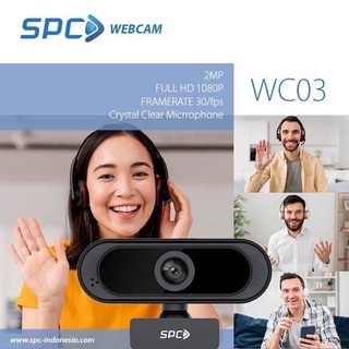 Webcam SPC 1080P Full HD WC03 Kamera Laptop Komputer 2MP 30FPS USB Rotate 360 with Microphone Universal