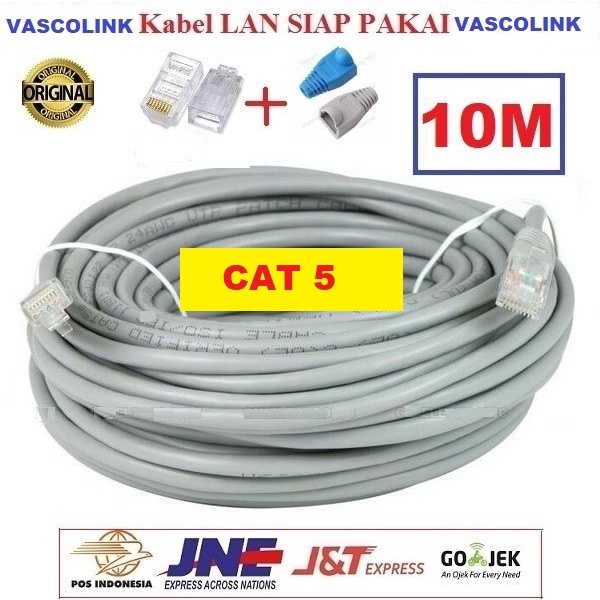 Kabel Lan Vascolink Cat 5 10 meter Siap Pakai/10M / 10meter UTP