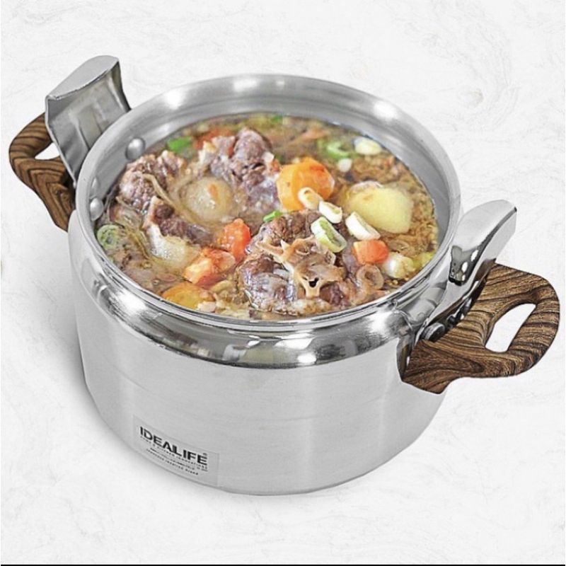 Idealife IL-704 Panci Presto 4 Liter, IL 704 Panci Kukus Daging, Panci Tutup, Pressure Cooker 4 Ltr