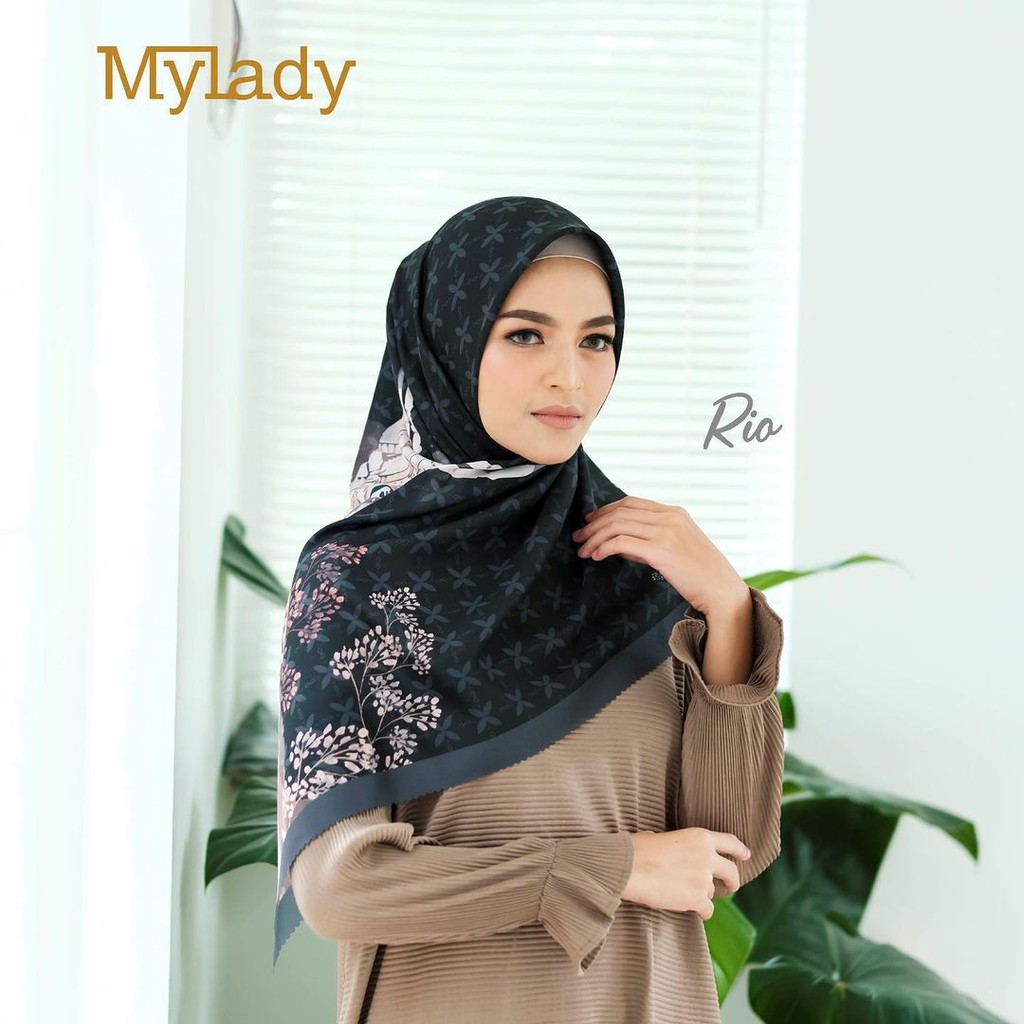 JILBAB MY LADY HIJAB RIO ORI VOAL DIXI KERUDUNG MOTIF PREMIUM SEGI EMPAT