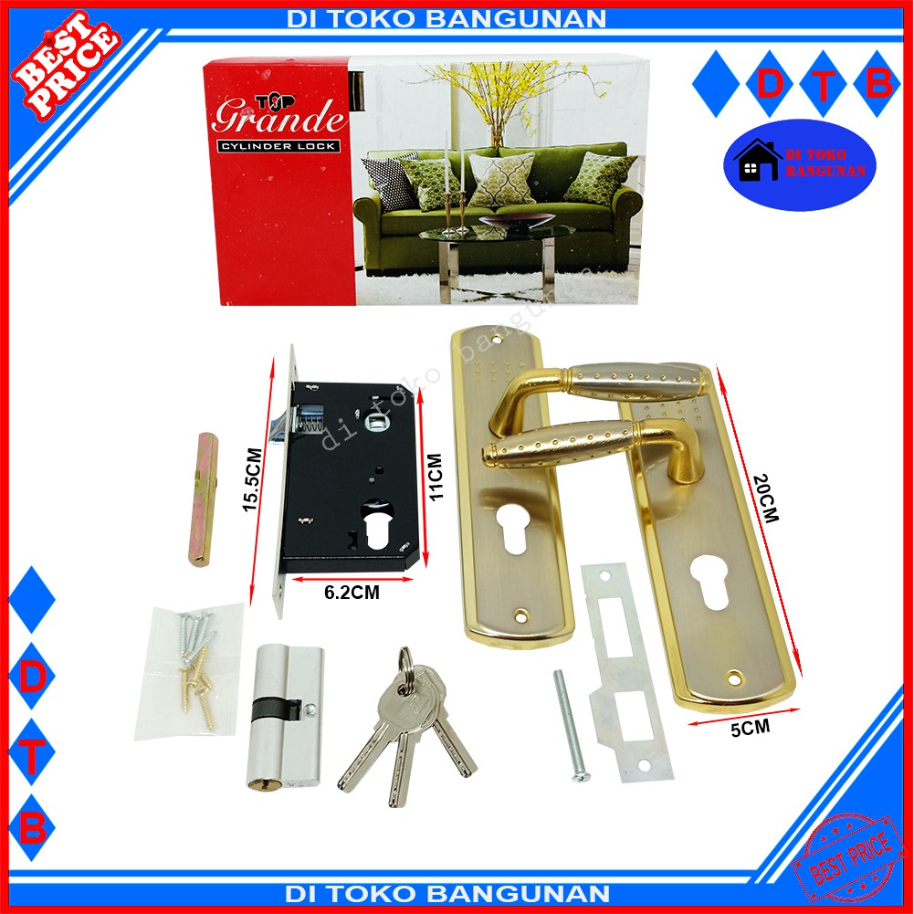 Kunci Pintu Tanggung Top Grandel TX 1906 GP Handle Pintu