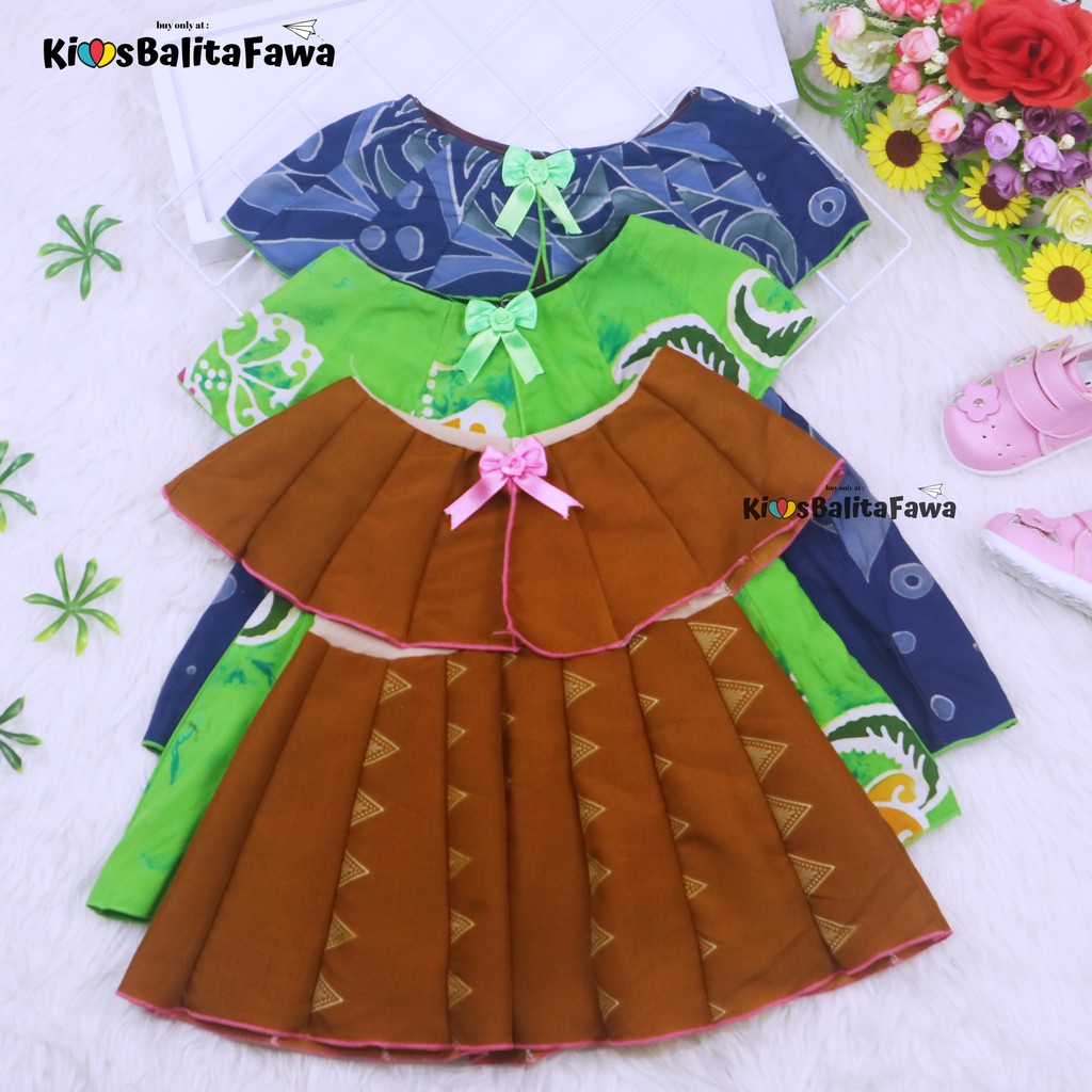 Dress Yolla size 1-2 Tahun / Dres Cape Anak Perempuan Murah Gaun Pesta Baju Kensi Cewek Katun Adem babycinnamon