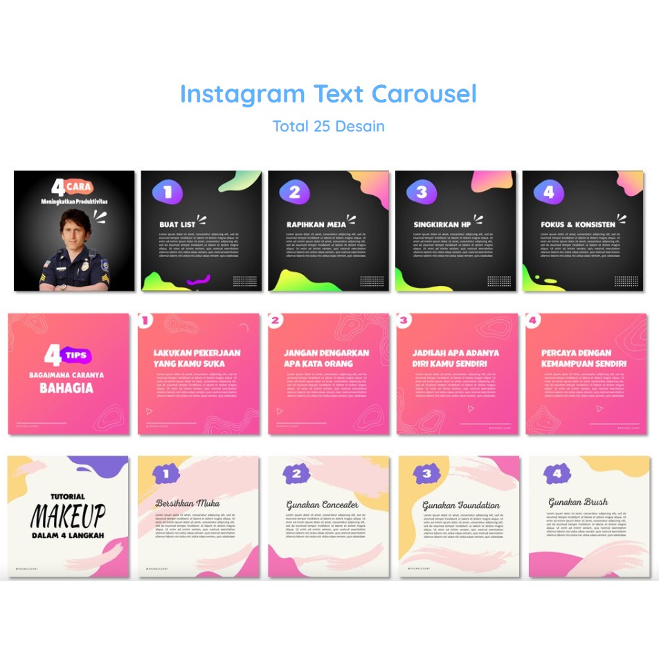 1000 Desain Template Instagram Feed Story Template Carousel Template Grid Instagram Powerpoint