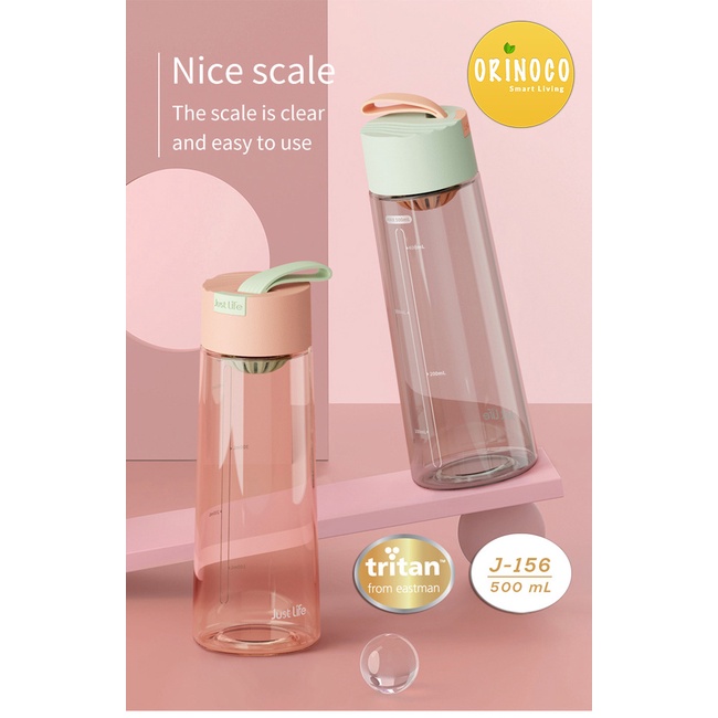 Botol Minum Plastik J156 Infuse Water Sport Bottle Leakproof 500ml