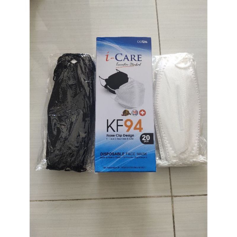 Masker kf94 hitam dan putih masker 4ply kf94 i care
