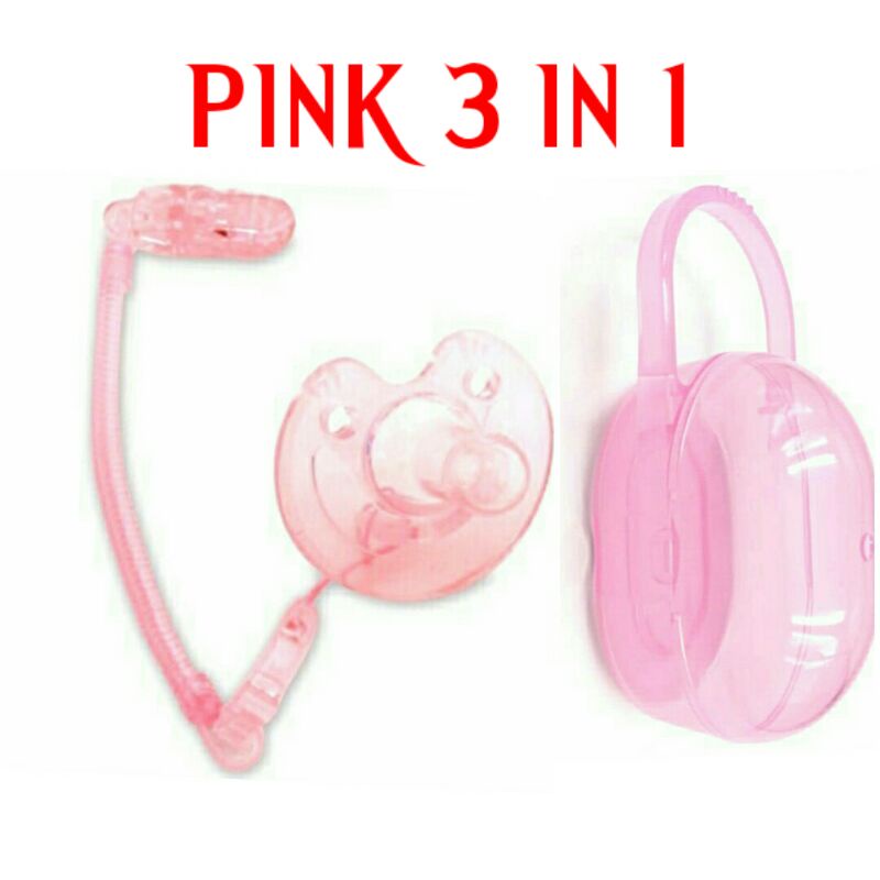 Dot Bayi Empeng Bayi Silikon 3 in 1 set orthodontics bpa free Dot Empeng Bayi Silikon with box and chain-2